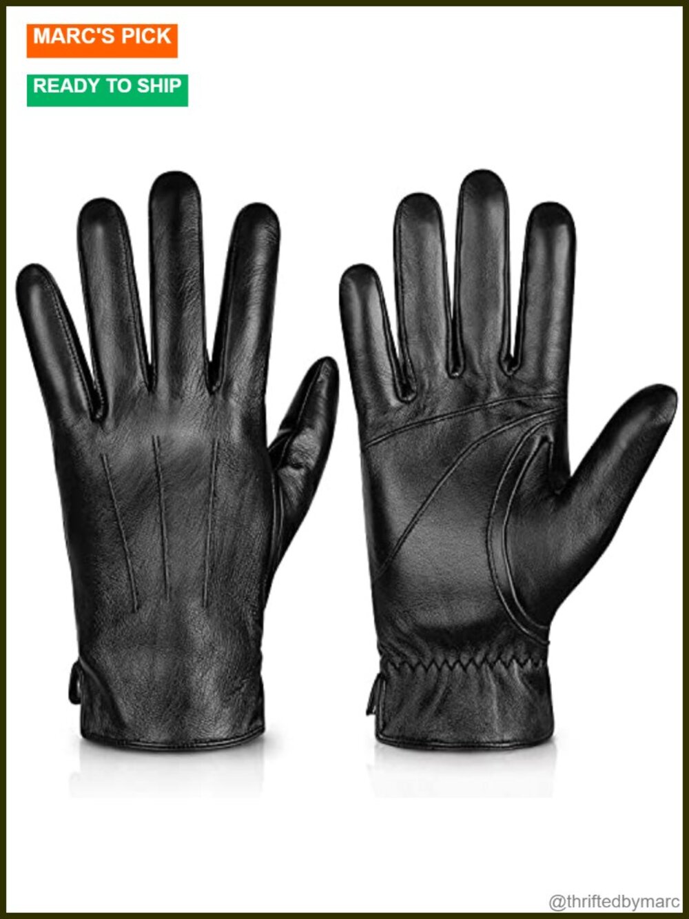 Genuine Sheepskin Leather Cashmere Lined Touchscreen Gloves
